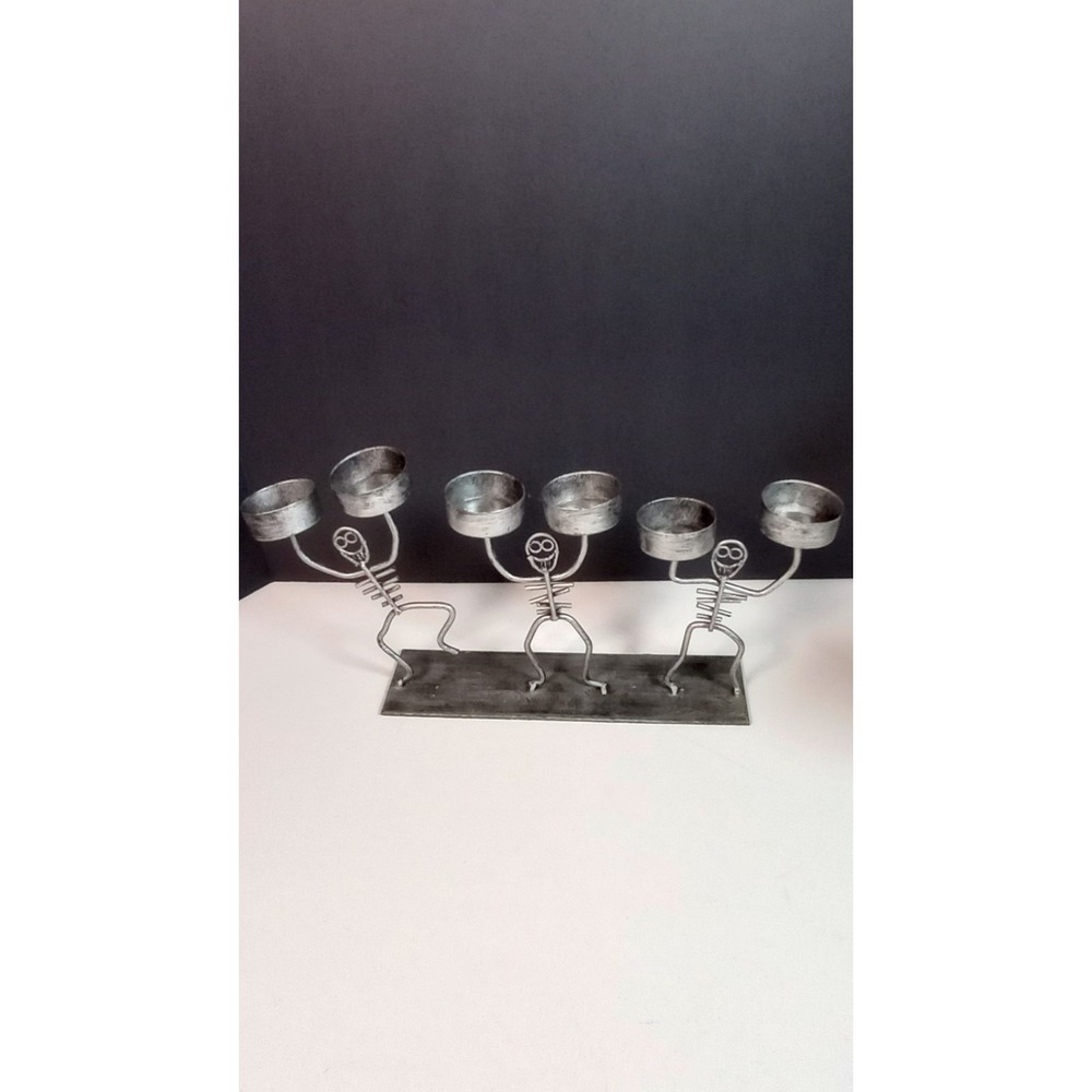 Halloween Skeleton Tea Light Candle Holder Candelabra Gothic